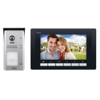 Videotürsprechanlage EURA VDP-61A5/N BLACK 2EASY - Einfamilienhaus, LCD 7'', schwarz, RFID, Aufputz