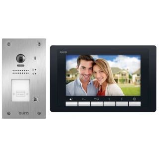 Videotürsprechanlage EURA VDP-61A5/P BLACK 2EASY - Einfamilienhaus, LCD 7'', weiß, RFID, Unterputz
