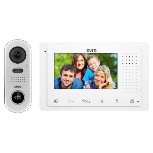 Videotürsprechanlage EURA VDP-62A5 WHITE "2EASY" - Einfamilienhaus, LCD 4,3", weiß, Aufputz