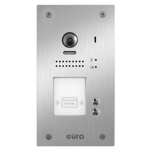 Videotürsprechanlage EURA VDP-72A5/P "2EASY" - für zwei Familien, 2x LCD 4,3", weiß, Näherungsleser Unique 125 kHz, Unterputz