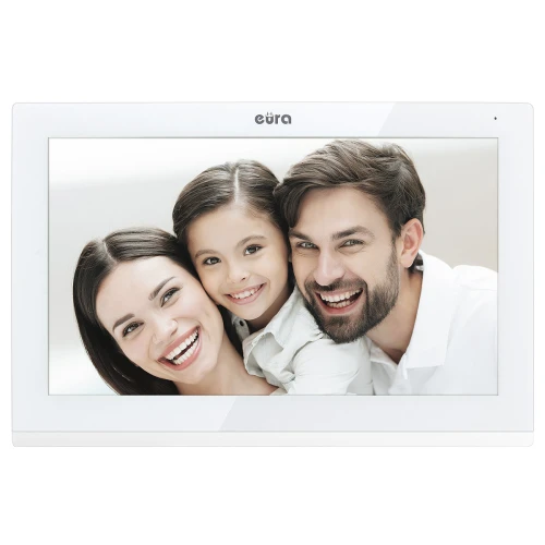 Videotürsprechanlage EURA VDP-82C5 - zweifamilien weiß 2x LCD 7'' FHD, Unterstützung für 2 Kameraeingänge 1080p RFID-Lesegerät Aufputz