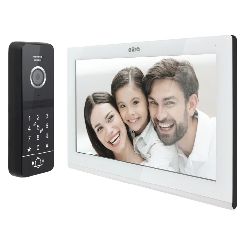 Video-Türsprechanlage EURA VDP-97C5 - weiß, Touchscreen, LCD 7'', AHD, WiFi, Bildspeicher, SD 128GB