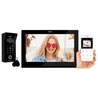 Video-Türsprechanlage EURA VDP-99C5 - schwarz, Touchscreen LCD 10'', AHD, WiFi, Bildspeicher, 1080p Kamera, RFID, Verschlüssler, Aufputz