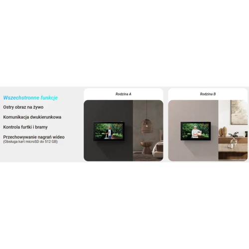 EZVIZ HP7 Video-Türsprechanlage für 2 Familien, 2-Draht, WiFi, 2 Monitore, Kartenleser