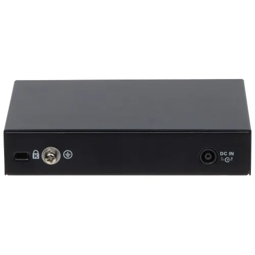 Czarny, prostokątny moduł elektroniczny z widocznymi złączami z tyłu, w tym gniazdem zasilania DC IN i dwoma innymi portami oznaczonymi symbolami. Obudowa jest gładka i minimalistyczna, z matowym wykończeniem.