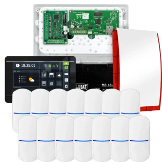 SATEL INTEGRA 32 Alarmset, 14x PET-Sensor, Sirene, schwarzes Bedienteil INT-TSI-B