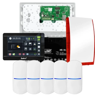 SATEL INTEGRA 32 Alarmset, 5x PET-Sensor, Signalgeber, schwarzes Bedienteil INT-TSI-B