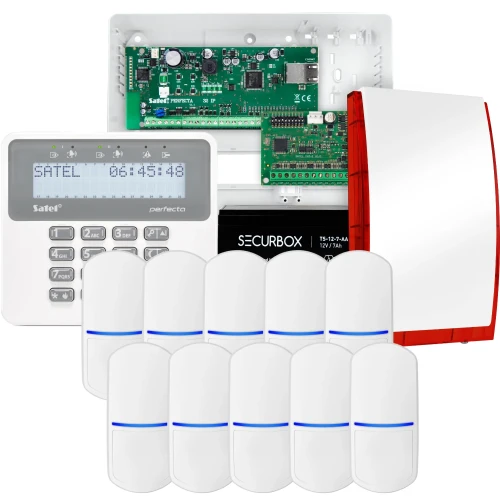 SATEL PERFECTA 32 IP Alarmset, 10x PET-Sensor, Signalgeber, Bedienteil