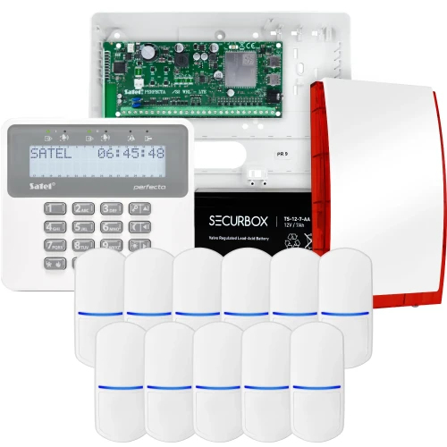 SATEL PERFECTA 32-WRL LTE Alarmset, 11x PET-Sensor, Signalgeber, Bedienteil