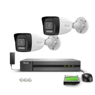Überwachungsset 2x IPCAM-B2-30DL Full HD, PoE, Hybrid Light 20/30m MD 2.0 Hilook Hikvision