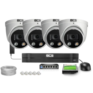 Überwachungskit 4x BCS-L-EIP16FCR3L3-Ai1, 6MP, IR 30m, NightColor, WDR 120dB