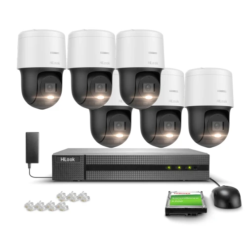 Überwachungsset 6x PTZ-Drehkamera PTZ-N4MP, 4Mpx, PoE, H.265+ Hilook Hikvision