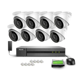 Überwachungsset 8x IPCAM-T2, Full HD, IR 30m, PoE, H.265+ Hilook Hikvision