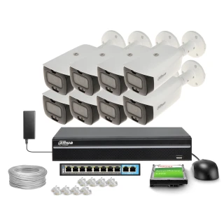 Set für IP-Überwachung DAHUA WizSense TiOC 8x Kamera IPC-HFW3849T1-AS-PV-0280B-S3, Recorder NVR2108-S3