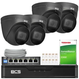 Überwachungssystem BCS Point 4x BCS-P-EIP54VSR4-Ai2-G 4Mpx, SkyLight, IR 40m, Mikrofon