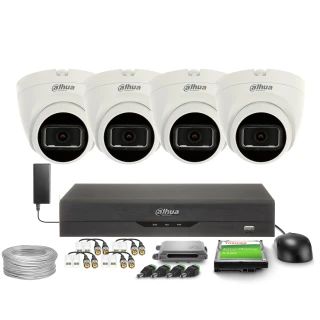 4-in-1 Überwachungsset 4x HAC-HDW1200TRQ-0280B-S6 2Mpx, IR25m, DWDR, Dahua
