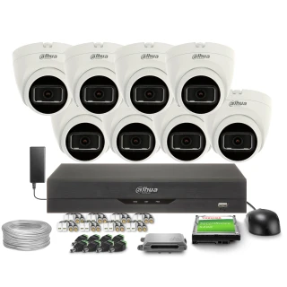 4-in-1 Überwachungsset 8x HAC-HDW1200TRQ-0280B-S6 2Mpx, IR25m, DWDR, Dahua