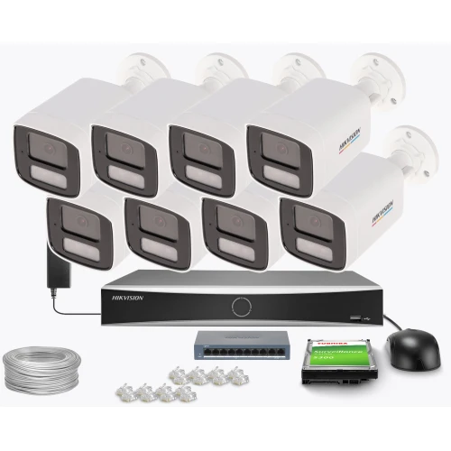 Zestaw do monitoringu Hikvision 8x DS-2CD1067G2H-LIUF/SL, aktywne odstraszanie, 2.8mm, 6Mpx, IR+LED 30m, WDR 120dB
