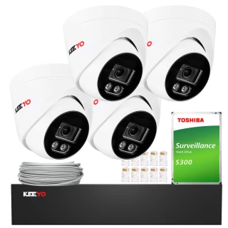 Überwachungsset KEEYO 4x LV-V-IP8M25DF-E 8Mpx, IR 25m