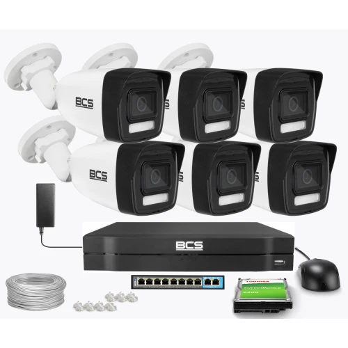 Zestaw do monitroingu BCS View 6x BCS-V-TIP14FSR3L3(2), 4Mpx, WDR 120dB, WhiteLight 30m