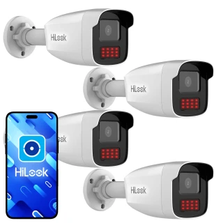IP-Bullet-Kamera-Set HiLook by Hikvision 4x IPCAM-B4-50IR, IR 50m, 4Mpx